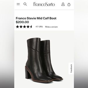 Franco Sarto Black Stevie Heeled Boots